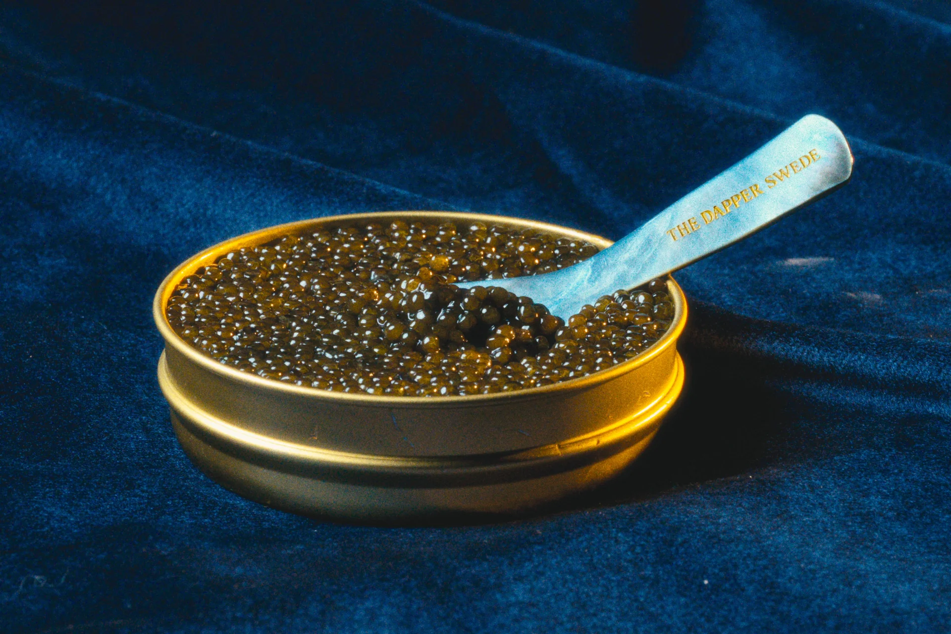 Close-up of caviar pearls
