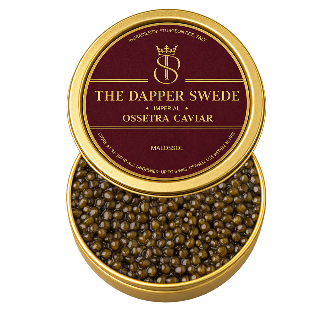 The Dapper Swede Ossetra caviar tin